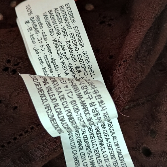 Zara Dark Brown Eyelet Puff-Sleeve Blouse - Picture 7 of 7